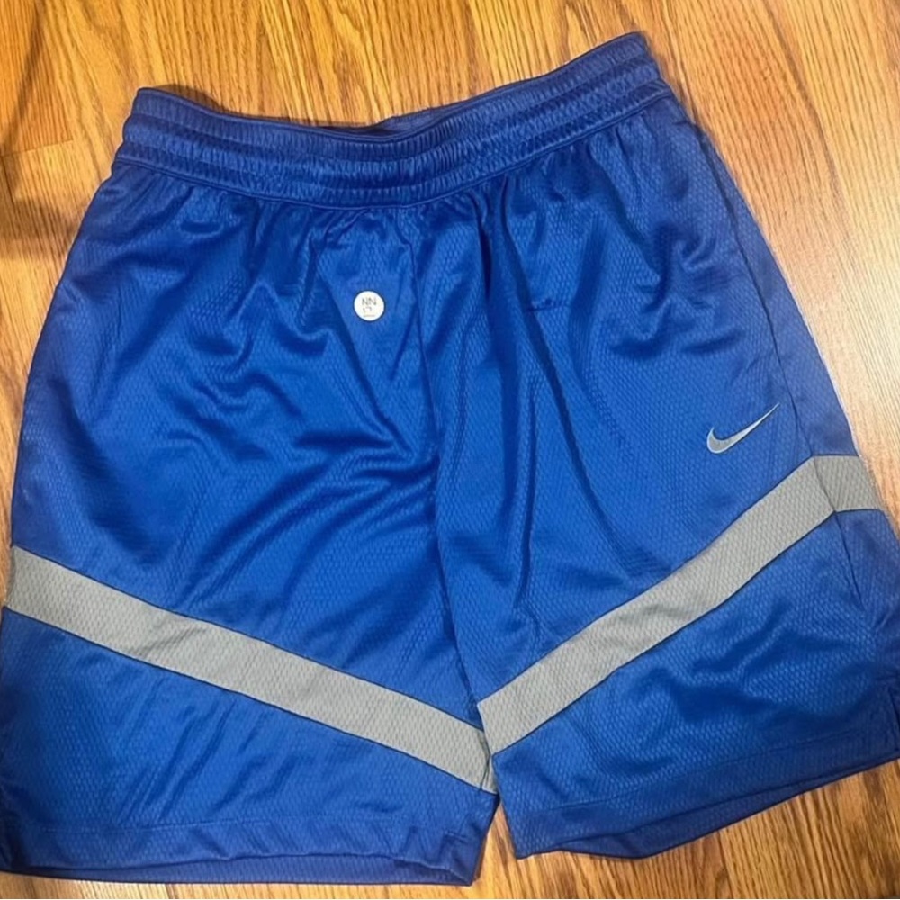 Nike Blue and Gray Athletic Shorts with Chevron Stripes